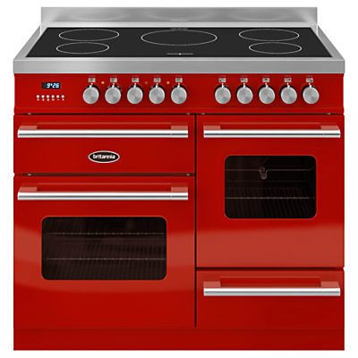 Britainnia RC-10XGI-DE Delphi Modern Induction Hob Range Cooker Red